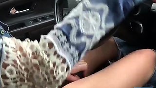 Public City Car Ride Solo Female Orgasm with a Sex Toy