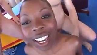 Gangbang ebony sweet babe: Blowjob, Anal  Cumshot Porn
