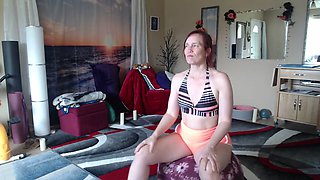 Aurora Willows - Yoga Ball Workout in Hot Cameltoe Shorts