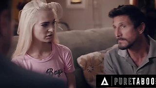 Kinky stepdad and his friend fuck Lana with DP and creampie