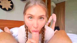 STEPSISTER makes her FIRST BLOWJOB