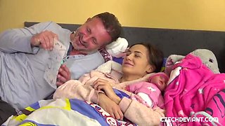 Czech Teen Brunette Swallows Cum Instead of Milk - Amateur Blowjob