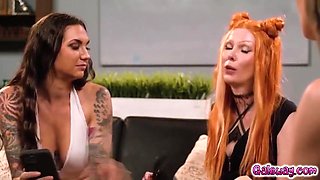 Double Date Turns Into A Threesome Lesbian Sex