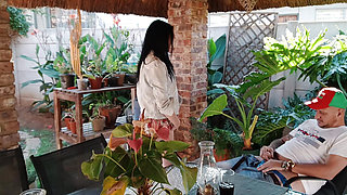 Masturbating with My Neighbours Wife Outdoor on the Patio