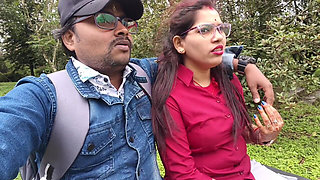 Indian Desi Girl Kissing Scenes and Boobs Press by Her Boyfriend in Forest