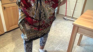 This Cleaning Lady Is Shocked!!! I Take Out My Big Cock for My Turkish Maid.