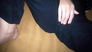 Clothed Babe Teasing Slowly on Bed - POV Seduction