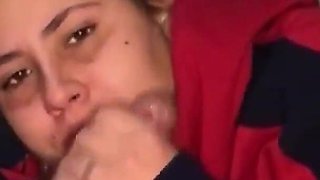 Step-sister, 18, Takes a Big Load of Cum in Her Mouth