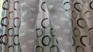 Feeling hot in white pantyhose