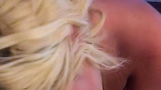 MILF blonde live toys webcam show in shower