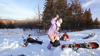Dp With A Snow Angel With Mick Blue, Damon Dice, Angel Youngs - Brazzers
