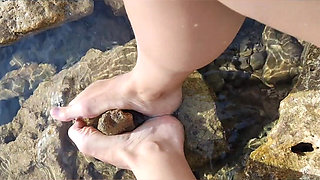 Footjob in the Sea