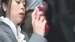 Interracial bus grope: Blowjob, Amateur  Cumshot Porn