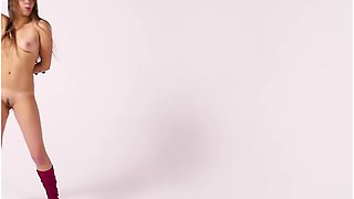 Brunette With Small Tits Kira Zukerman Spreading Legs