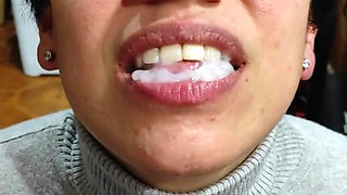 Quickie! Cum Mouthful, Cumplay and Swallow!