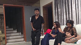 Boy Behind Indian Sex Scene Shakes His Cock in Front of Girls