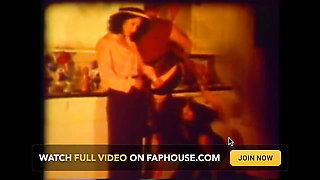 Horny Vintage Lesbians with Lipstick Lick Each Other's Hairy Pussies