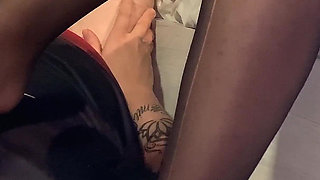 My Slave Is so Submissive to Me That He Licks His Feet and Sucks