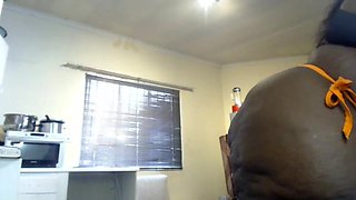 African BBW Stripteasing and Masturbating