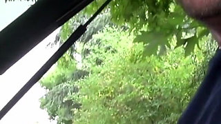 Lovely MILF with big boobs gets fucked outdoor and in the car