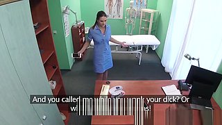 Doctor Prank Calls His Sexy Nurse With Big Tits Then Fucks Her