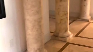 StrapOn Lesbian with big boobs fucks her blonde sexy GF