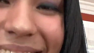 Tattooed ebony skin Tess Morgan masturbates and sucks cock for cum