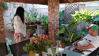 Masturbating with My Neighbours Wife Outdoor on the Patio