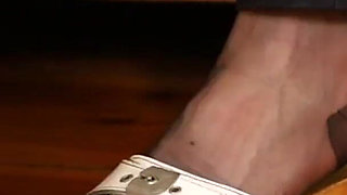 Calm Dangling in Sheer Nylons