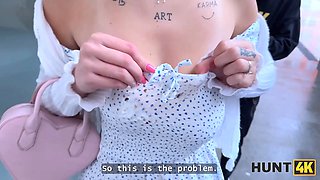 Hunt4k. blonde stunner naomi enjoy is showing off her natural jugs and cheating on her boyfriend in front of him