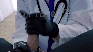 Close up big cock handjob