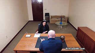 Principal tries on mature teachers juicy twat