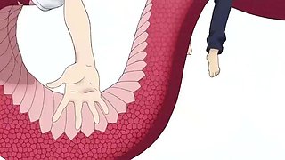 Busty hentai serpent lady has her way with a teen in his bedroom Monster Girls ep1