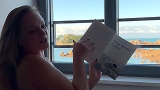 Stunning busty milf was reading a book naked and ends up being drilled really well