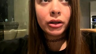 Cute curly brunette solo webcam masturbation