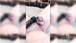 Denied a Real Orgasm!! Viagra in Chastity - slave challenge Hands Free Cum