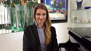 Cute real estate agent Ashley Lane gets pounded in bed