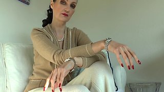 Looking, masturbates and cums, arm