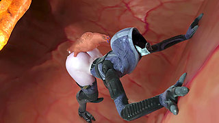 slime fucked lara with a huge cock in the pussy then in the ass 3D