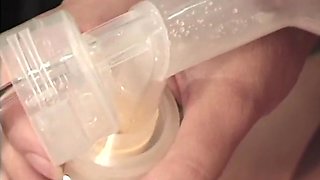 Lactation with nipple pump during bondage