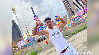 Fantastic Latino boy Marcus Brown with ripped muscles