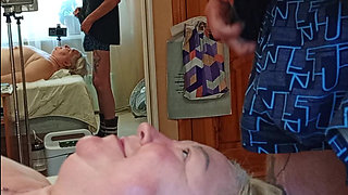 I Jerk off My Dick and Shove It Down My Neighbor's Throat and Then Cum in Her Mouth