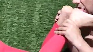 Worshiping Feet with Footless Nylon Socks
