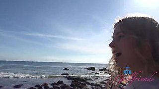 Fiona Peaches POV Car Blowjob and Cumshot - Amateur Blonde Sucks Cock in Public