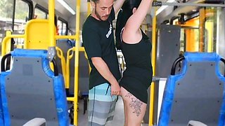Brunette <censored> on the bus