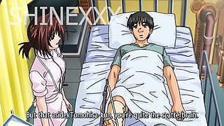 Naughty hentai nurse gives a blowjob to hospital Girl