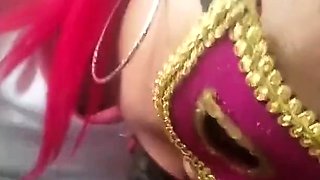 Masked Ebony Amateur Gives Blowjob and Swallows