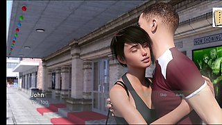 Hentai visual novel featuring an inexperienced brunette with a big ass