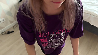 Roommate Caught Me Naked and Cum on My Face 18 Y.o. Big Tits Girl Gets Fucked Hard