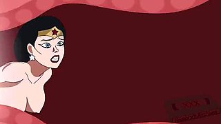 HoaXxx as Wonder Woman & Giganta Lesbian Hentai - Giantess Fuck with Dildo Orgasm